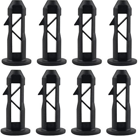 QOPAHI Wheelie Bin Lid Hinge Pins – Diameter 18.5mm (Entry) / Diameter 21.5mm (Max), Plastic Wheelie Bin Hinges Pin Fit for UK 240L Bins(8 Pack, Black)