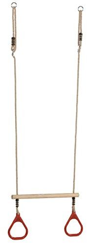 Trapèze balançoire en Bois avec Anneaux de Gymnastique pour Enfant pour Structure de Jeux