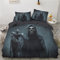 Luowei Bettwäsche 3D Schädel Bettbezug Set 135x200cm Halloween Totenkopf Motiv Bettbezug und 1 Kissenbezug 80 x 80cm mit Reißverschluss
