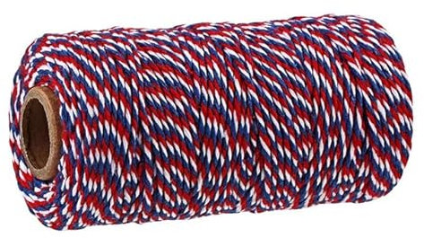 100M Coton boulangers Ficelle Cordon coloré Coton Artisanat Ficelle Cordon Ficelle Maison Textile Emballage Cadeau décoration de Mariage-Rouge Bleu Blanc