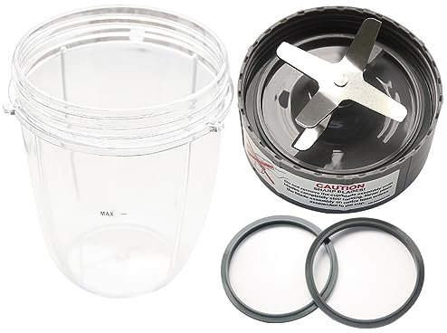 iParto Blender Replacement Parts Accessories Compatible with Nutribullet 600W 900W Extractor Blade with Small 18oz Cup and 2 Spare Gasket