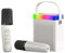 kyaoayo Karaoke Maschine, Tragbares Bluetooth Karaoke Lautsprecher mit 2 Drahtlosen Mikrofonen und LED-Lichtern, Lange Akkulaufzeit Karaoke Maschine Heimparty, Geburtstagsgeschenke für Kinder (Weiß)