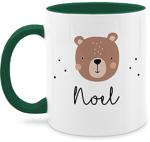 Tasse Tassen 325ml - Süßer Bär I Bären I Bärenmotiv I Bear - 325 ml - Dunkelgrün - bären-tasse teddy name personal bärchen tier teddybär tiere personalisierte personalisierter geschenke und