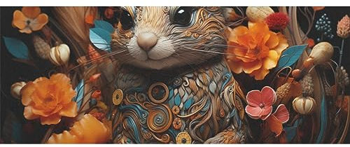 DNOVING GWP-77670504 Geschenkpapier, buntes Eichhörnchen, 147,3 x 58,4 cm, 2 Rollen
