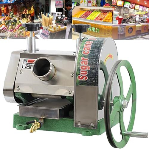 Commercial Manual Sugar Cane Juice Machine,3 Rolls Stainless Steel Sugarcane Press Juicer Grinder,Countertop Sugar Cane Juice Extractor,for Sugarcane Ginger Sweet Sorghum