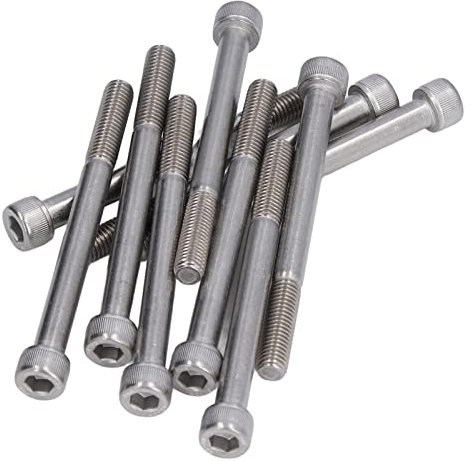 Tissting 10 Stück M10 Innensechskant Schrauben A2-70 Edelstahl Antrieb Vollgewinde Innensechskant Blechschrauben Bolzen(M10x110)