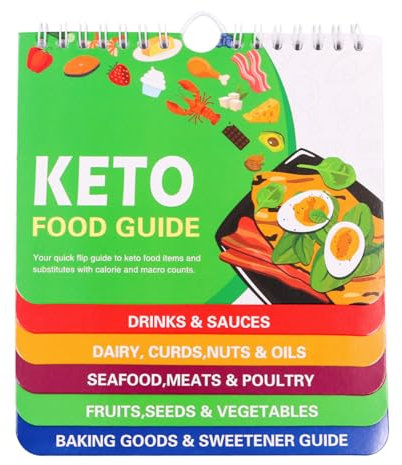 Alnicov Keto-Diät für Anfänger-Set, ketogene Planungstabelle, Gewichtsverlust, kohlenhydratarmer Speiseplan, Backen, Rezeptführer