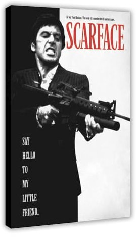 AhCor Filmposter Scarface (1) Leinwand Poster Schlafzimmer Dekor Sport Landschaft Büro Zimmer Dekor Geschenk Rahmenstil 30 x 45 cm
