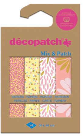 Décopatch DP036C 4 Bogen Décopatch-Papier 30x40cm Mix&Patch Metall sortiert