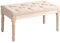 HOMCOM Polsterbank Sitzbank Vintage Bettbank, Flurbank mit Knöpfen, Leinenoptik, bis 120 kg Belastbar, 80x40x43cm, Beige