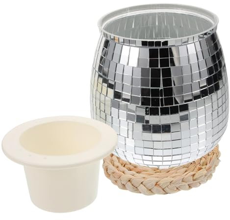 YARNOW Pot De Fleurs Miroir Disco Unique pour Plantes Dintérieur Décoration Dintérieur Design Réfléchissant