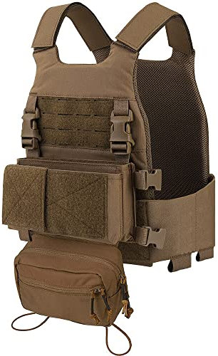 EMERSONGEARS Tactical Airsoft Vest - Adjustable Quick Release Modular MOLLE Combat Vest - Men's 500D Nylon Military Plate Carrier - Coyote Brown