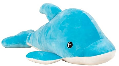 Lifestyle & More Baby-Plüschtier Kuscheltier Delfin blau aus super weichem Spandex-Plüsch 54x20 cm