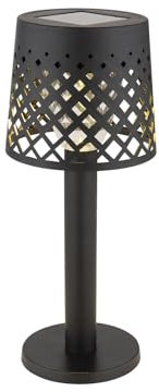 Kleine Outdoor Solar Tischleuchte Schwarz, Höhe 21cm