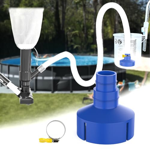 GFYYBKJ Adapter for INTEX Pool Skimmer with Hose Clamp, Used to Connect The Pool Vacuum for Above Ground/Inground Pool and The Pool Skimmer, Pool Vacuum Skimmer for Above Ground Pool