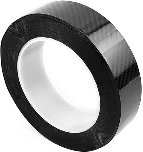1 Roll Carbon Fibre Tape, Gloss Black Vinyl Wrap Self- Adhesive Carbon Fibre Film Tape without Bubble, Anti-scratch Vinyl Wrap for Cars, Suitable for Appearance & Interior of Motorcycle Car Mods