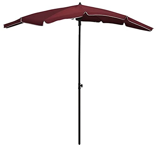 ZEYUAN Parasol de Jardin avec mât 200x130 cm Rouge Bordeaux,Parasol De Jardin Exterieur,Protection UV,Parasol,