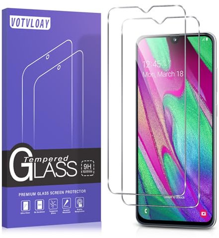 Votvloay 2 Stück Panzer Schutz Glas für Samsung Galaxy A40 5.9 9H Härte Schutzfolie,Anti-Kratzen,Ultra-Klar Displayschutzfolie,Full Screen Schutzglas Ultrabeständig Bläschenfrei für Samsung A40,Clear