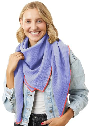 Salt & Sand Musselin Tuch Damen PREMIUM QUALITÄT/Schals & Tücher für Damen/Halstuch Damen/Musselin Schal Damen/Musselintuch Damen/Halstuch - ÖKO-TEX 100 - besonders hautfreundlich