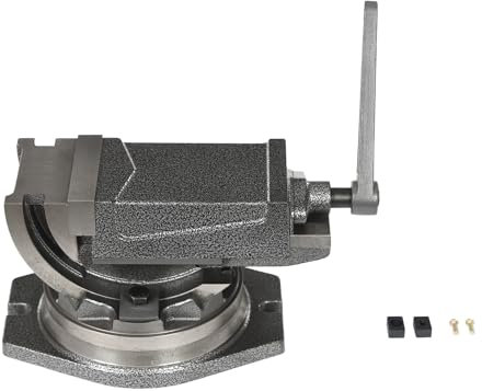ROMYIX Tornillo de banco para taladro, fresadora de precisión, pie giratorio de 360 grados, ancho de mandíbula de 100 mm, para fresar, taladrar, acabado de piezas de precisión