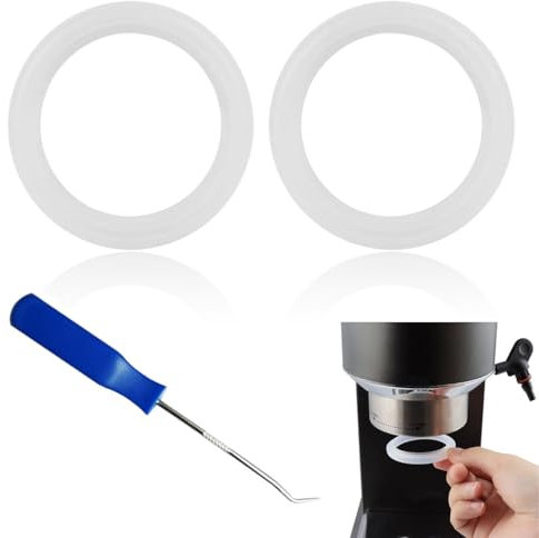 UEIOAVL Unidades de destilado Paquete de 2 juntas de silicona de 47 mm de diámetro con gancho para retén de aceite, compatibles con recambios de mango Delonghi EC680/EC685/EC695 y otros modelos
