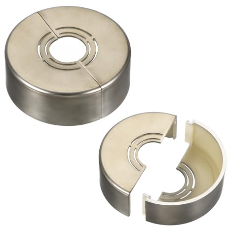 PATIKIL Rohrabdeckung Wand Split Flansch 20mm/25mm/32mm, 2 Stück Rohrmanschette 25mm dickes Zuschneidbares ABS Runde Armaturen-Abdeckung für Wasserrohrhahn Küchen Dekoration, Grau