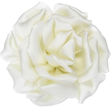 PATIKIL Broche en Satin de Soie en Forme de Fleur 4, Grande Épingle de Revers de Pivoine Florale pour Femmes pour Mariage, Fête d'Anniversaire, Vêtements, Chapeau et Sac, Beige