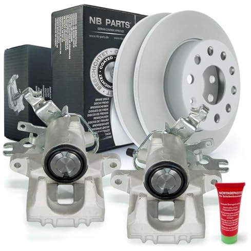 NB PARTS Bremssättel Bremsscheiben voll 256mm hinten passend für VW Caddy III für PR-Nr: 1ZE 1LJ
