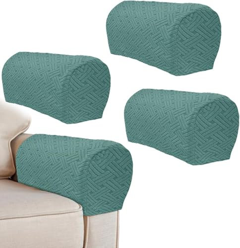 uyeoco 4PCS Elastic Armrest Covers - Arm Caps, for Armchair, Single Double Seater Sofa, Couch, Stretchy Armrest Cover, Comfortable, Elastic, Waterproof, Couch Armrest Protector(Color 14)