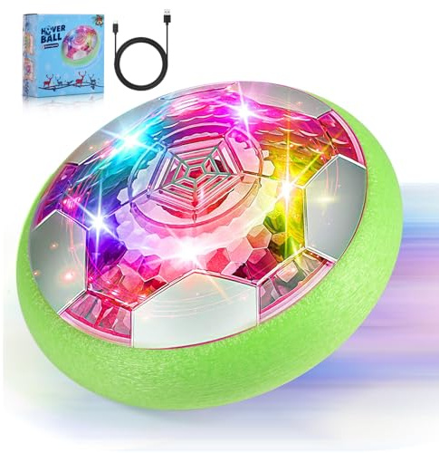 OMWay Hover Football, Christmas Birthday Football Gifts for Boys Kids Ages 3-12, Rechargeable LED Air Power Indoor Football Games Toys