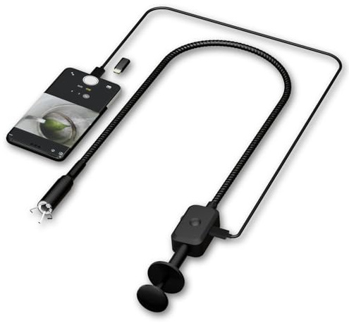 ToolVigyrx Endoscope Camera with Light of SIX Adjustable LED lights IP67 Waterproof Snake Camera Inspection Borescope with Claw Grip for iphone ipad and android phone(type c)