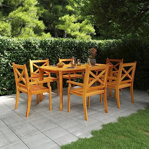 EDNRSOG Gartentisch aus Massivholz Akazie 160x90x75 cm mit Stabiler Tischplatte und diagonalen Beinen für Außenbereich