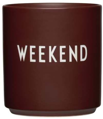 Design Letters Lieblingsbecher Braun WEEKEND Tasse | Geschenk für Mama & Papa | Geburtstag, Weihnachten, Hochzeitsgeschenk | Kaffeebecher Porzellan | Tasse mit Spruch 250 Ml