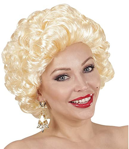 W WIDMANN MILANO Party Fashion 02088 - Perücke Diva, blond, Kunsthaar, Kurzhaarperücke Damen, lockige Haare, 50er Jahre