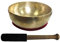 Therapeutische UNIVERSAL KLANGSCHALE ca. 250g 10-11cm Handarbeit Nepal 3-tlg Klangmassage Set Klangtherapie + Entspannung + Meditation mit Kissen + Klöppel. 70221-0