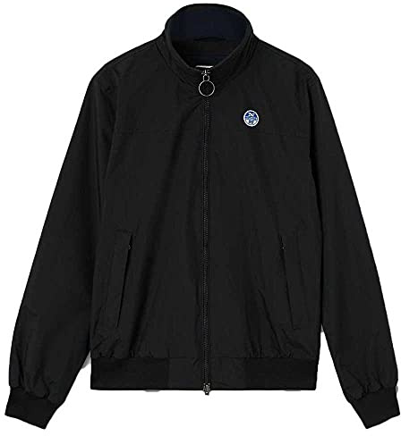 NORTH SAILS Herren Sailor Jacke in Schwarz - 100% Recyceltes Polyamid - Slim Fit - Wasserdicht mit Stehkragen und Zwei-Wege-Reißverschluss - M