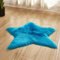 GUOCU Weiches Kunstfell Stern Plüsch Teppich Badteppich Faux Lammfell Schaffell Teppich Shaggy Lammfellimitat Teppiche Longhair Bettvorleger Sofa Matte fürs Wohnzimmer Schlaf-Kinderzimmer Blau-2 60CM