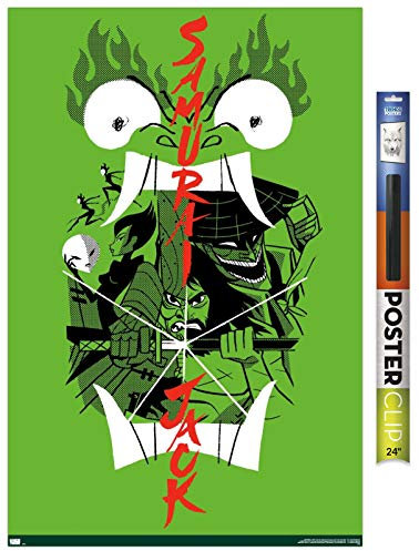 Trends International Samurai Jack-Ensemble Wandposter, 56,8 x 86,4 cm, Premium-Poster und Clip-Bundle