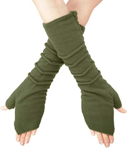 PUREWONDER Damen Armstulpen Pulswärmer Fleece Handstulpen hw21 Grün