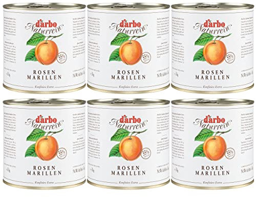 Food-United ROSEN-MARILLEN-APRIKOSEN-KONFITÜRE NATURREIN 6x 3kg in der Dose fruchtiger-Brot-Aufstrich von DARBO höchste Qualität für Aprikosen Füllungen Gebäck Kuchen