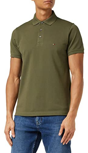 Tommy Hilfiger Herren Poloshirt Kurzarm 1985 Slim Fit, Grün (Army Green), L