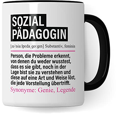 Tasse Sozialpädagogin lustig, Sozialpädagogin Geschenk Beruf, Spruch Kaffeebecher Sozialpädagogik Geschenkidee, Beruf Sozialpädagoginnen Kaffee-Tasse Teetasse Becher