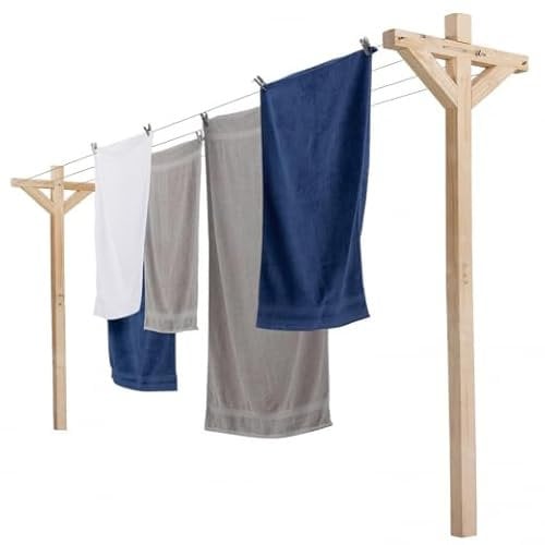 IDMarket - Etendoir à Linge extérieur Madera capacité 12M en Bois