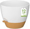 ZMTECH Vaso Per Piante da 30 cm Con Presa D'acqua Fioriere Autoinnaffianti Con Fori Di Drenaggio e Sottovaso in Plastica Per Piante da Interno e Da Esterno (Bianco, 1 Confezione)