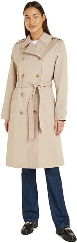 Tommy Hilfiger Damen Trenchcoat Cotton Classic Lang, Beige (Beige), 38