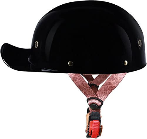 JULEMY Retro-Motorradhelm, Kappe im Baseball-Stil, offene Motorradhelme, ECE-Zertifizierung Rollerhelm für Männer und Frauen, Roller, Moped, Street Cruiser, Totenkopf-Kappe, Jethelm