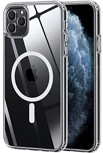 Gudoorla Magnetisch für iPhone 11 Pro Max Hülle [Kompatibel mit MagSafe] [Nie Vergilbung] Stoßfeste Schutzhülle (Militärschutz) Dünne Handyhülle iPhone 11 Pro Max Case- Durchsichtig
