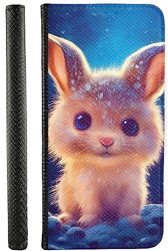 CoverHeld Handyhülle für iPhone XR Hülle aus Kunstleder zum klappen mit Motiv 3484 süßer 3D Hase Blaue Augen