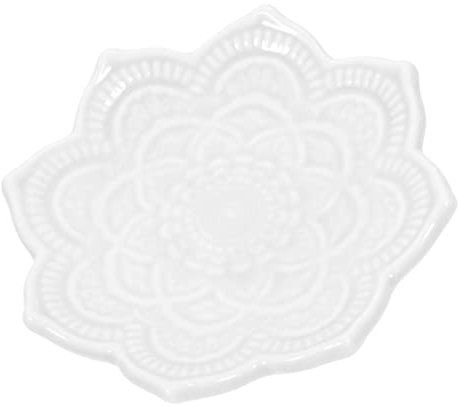 Didiseaon Mandala Placa De Joyería Soporte De Anillo Soporte De Anillo De Oreja Decoración De Escritorio Forma De Flor Placa De Baratija Bandeja De Joyería De Cerámica Placa De Joyería De