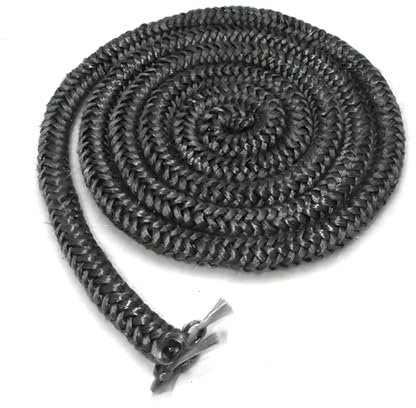 Tira de Sellado Resistente al Calor con Cinta Final, Junta Cristal Chimenea de leña, Cinta de Sellado para Chimenea, Junta Refractaria, para Chimeneas y Estufa de Leña, Negro, 10mm*3m